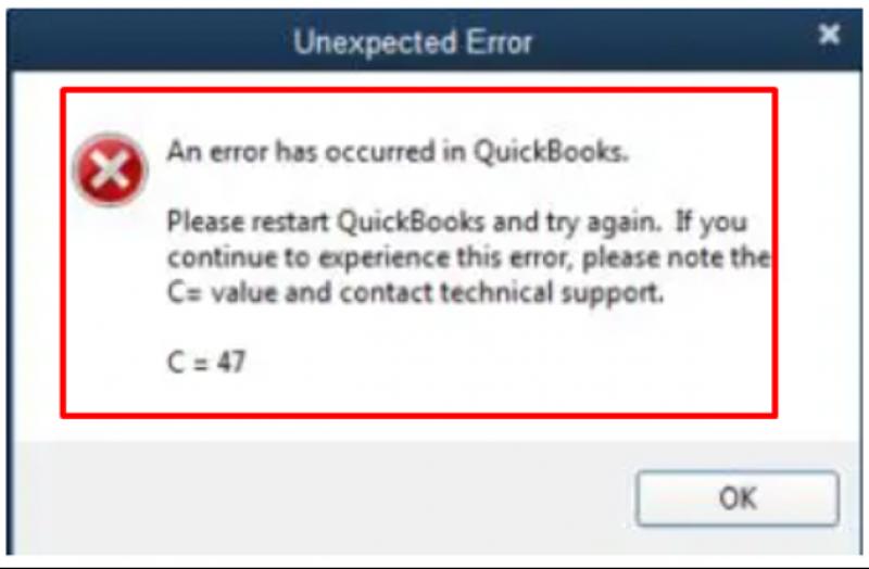 Error Code C=47 in QuickBooks Desktop