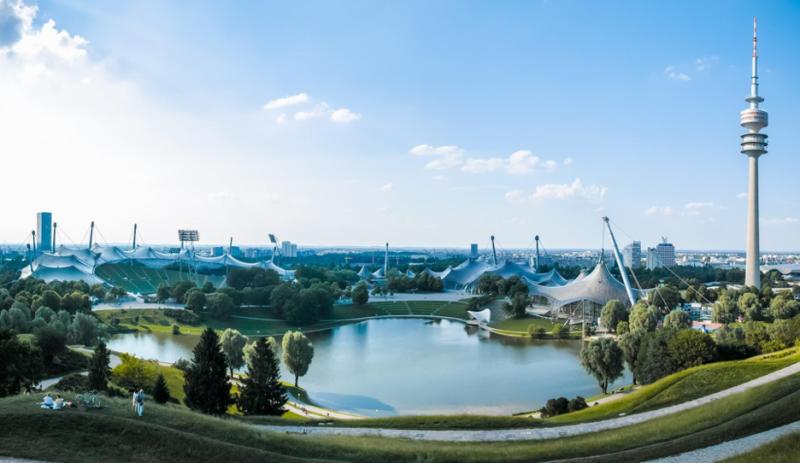 photo showing panoramic view of Munich’s Olympic Park